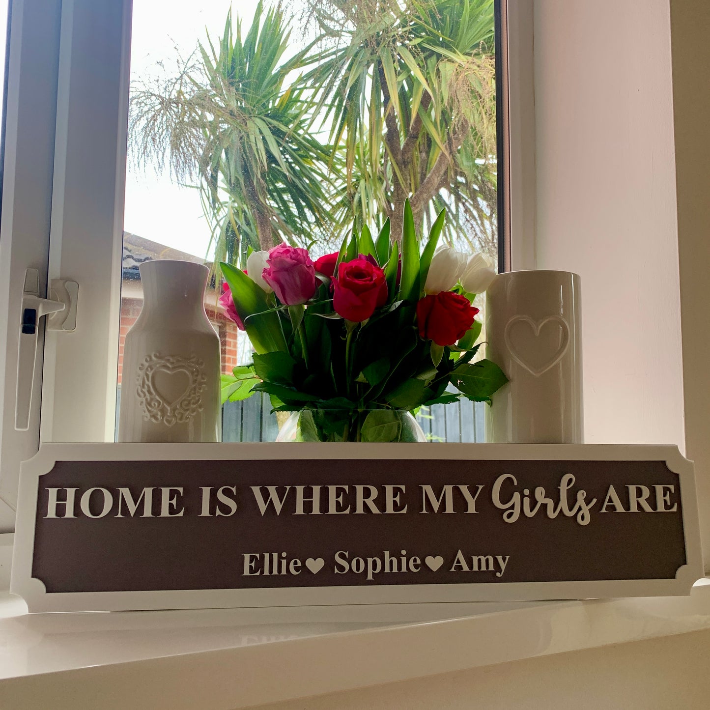 Personalised 3D Railway / Street Sign - Home Is Where My / Our Girls Are