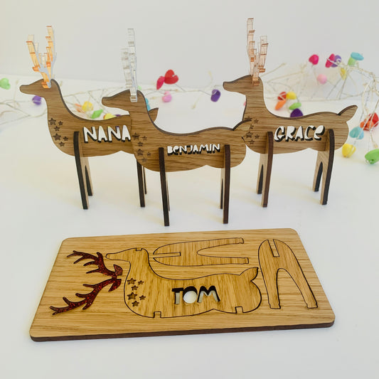 Personalised Reindeer Table Settings