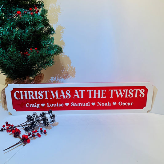 Personalised 3D Railway / Street Sign - Christmas At Sign
