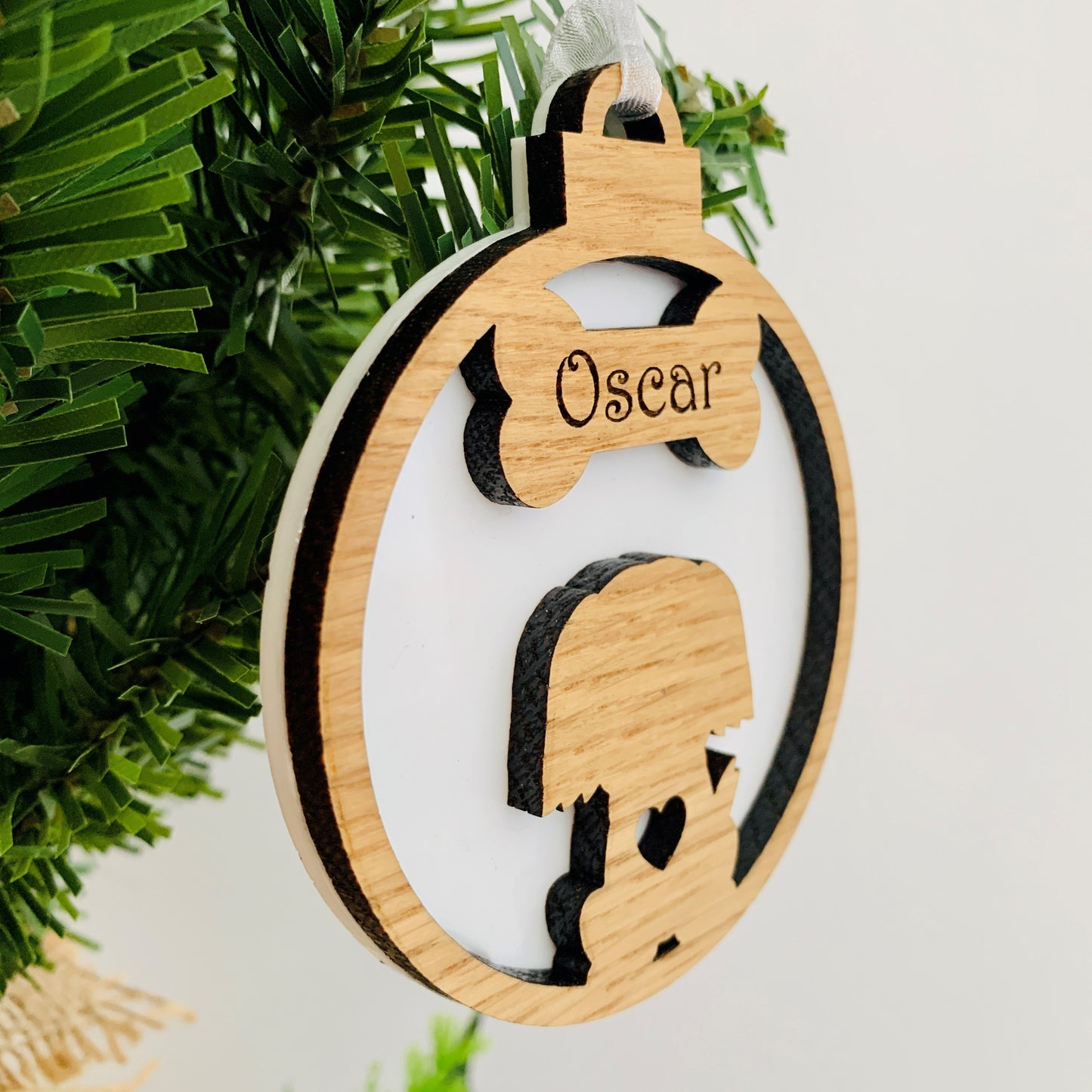 Personalised 3D Dog Silhouette Bauble