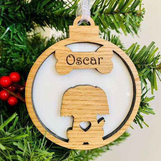 Personalised 3D Dog Silhouette Bauble