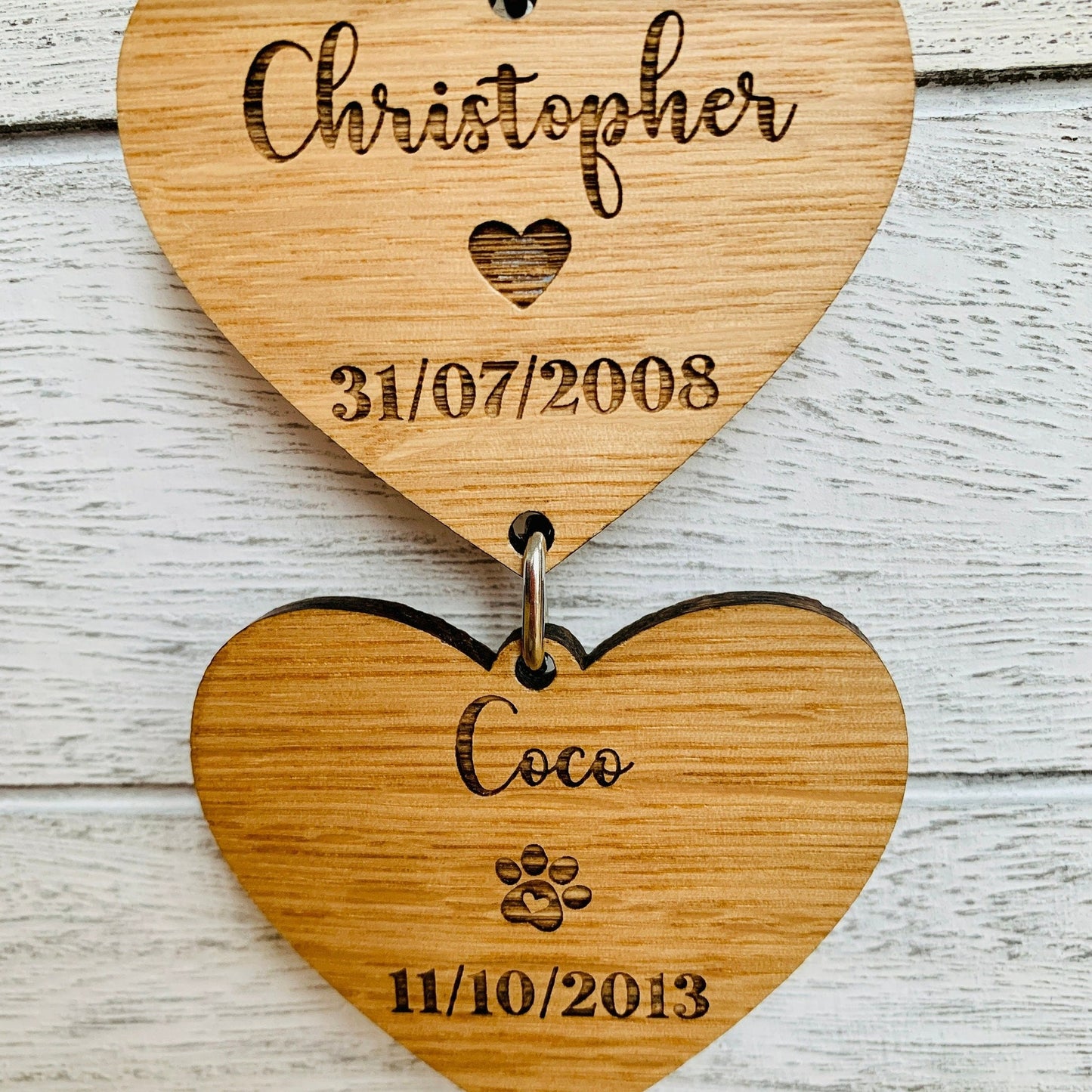 Personalised Oak Family Story Hanging Decoration