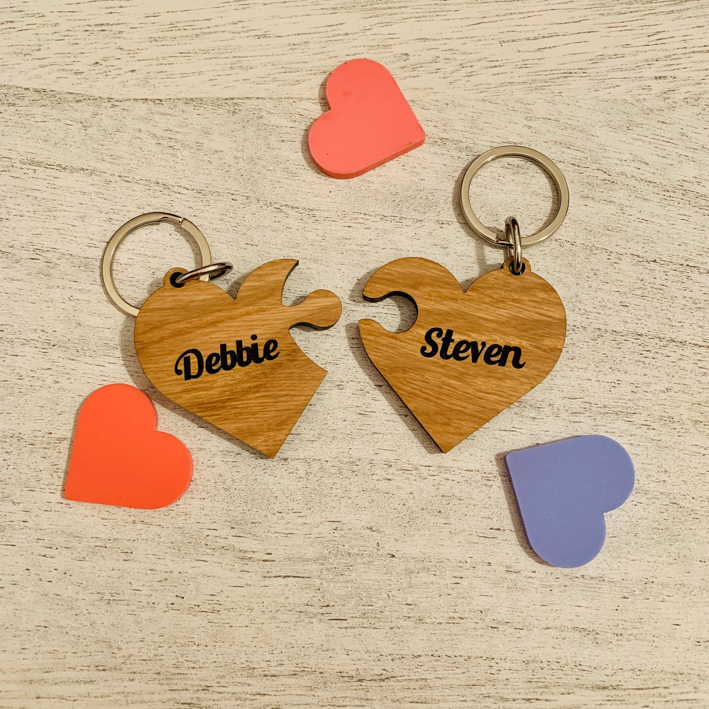 Couples Heart Jigsaw Key Ring