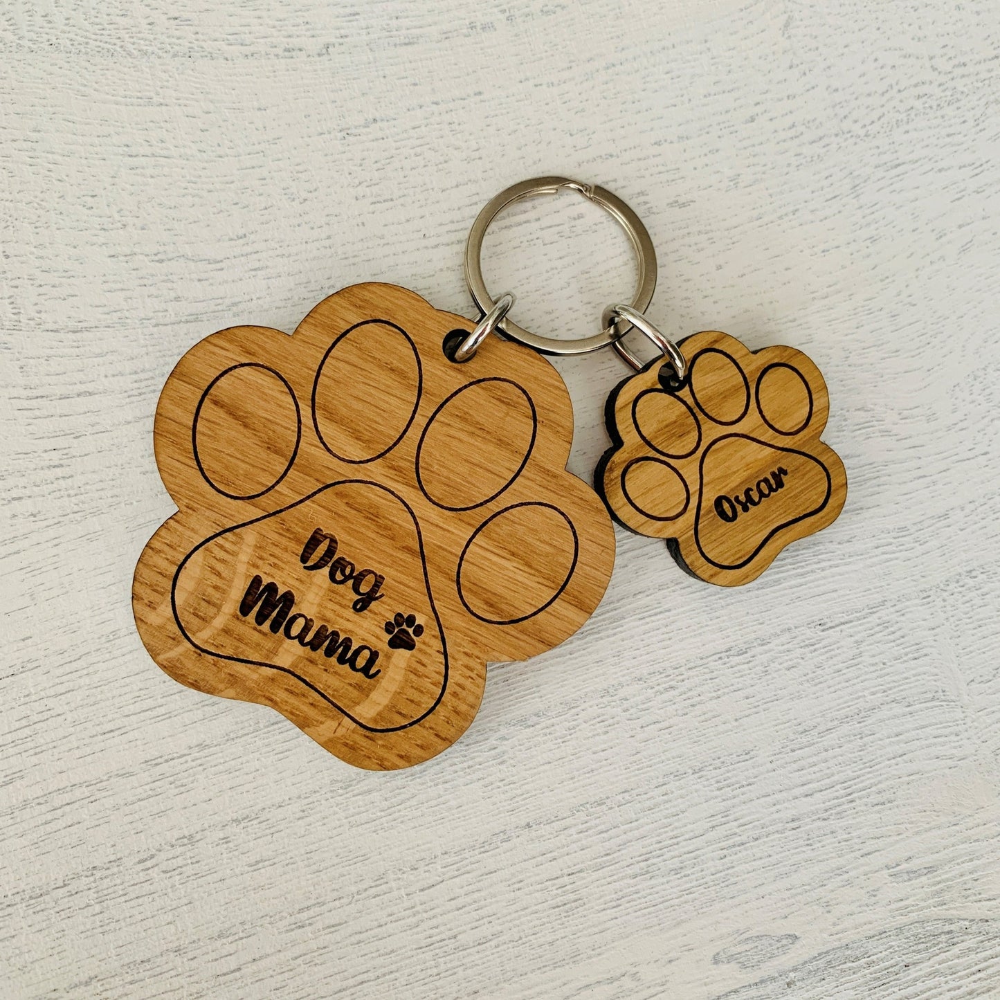 Personalised Dog Paw Key Ring