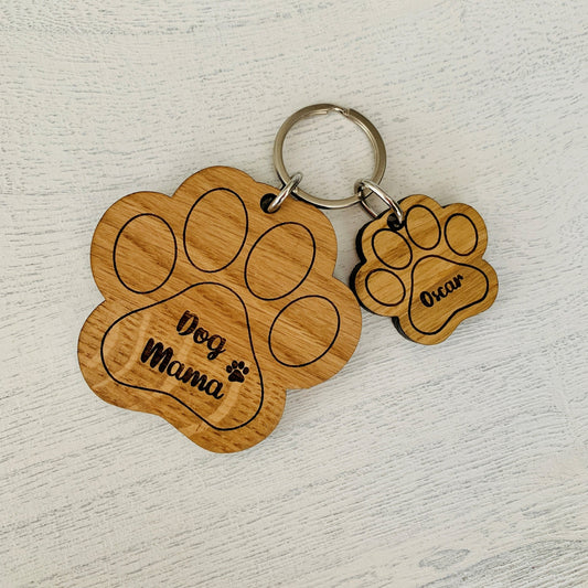 Personalised Dog Paw Key Ring