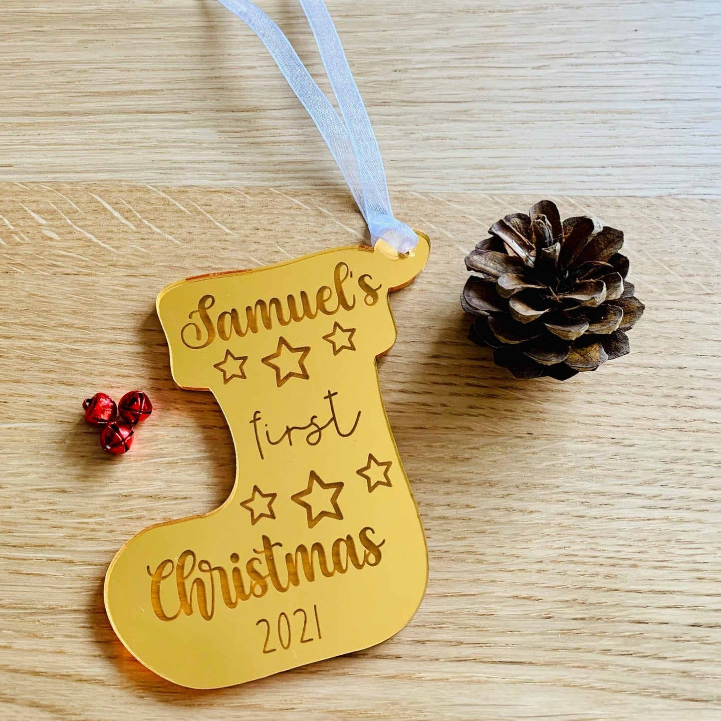 Personalised Acrylic First Christmas Bauble