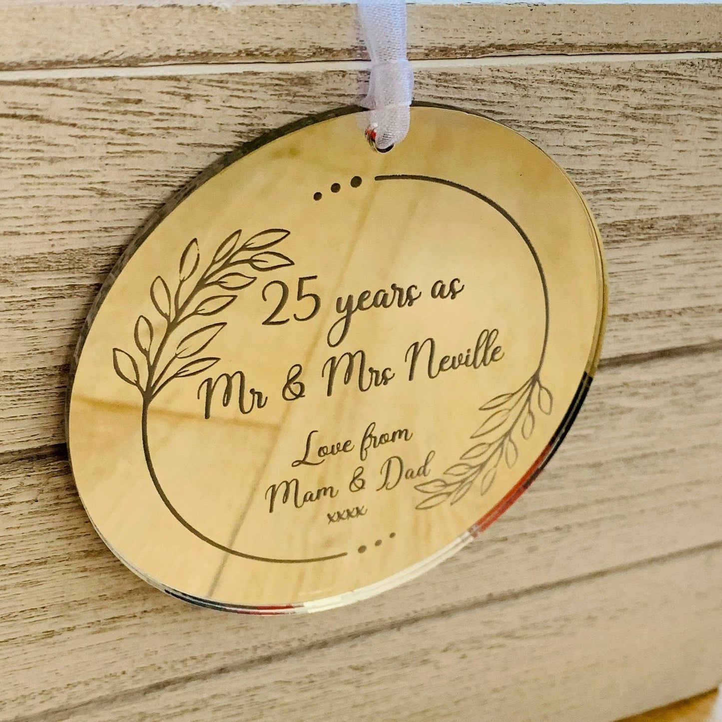 Personalised Wedding Anniversary Hanging Decoration