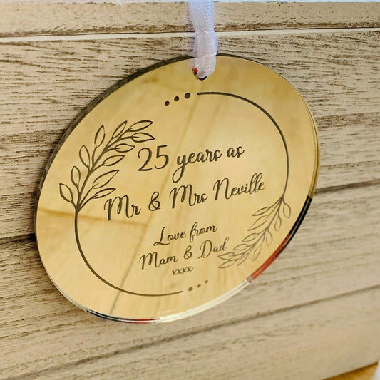 Personalised Wedding Anniversary Hanging Decoration