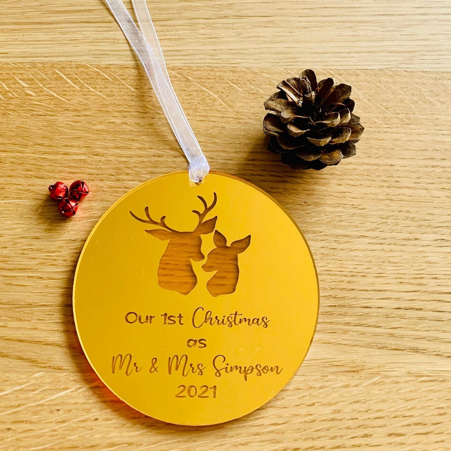 Personalised Acrylic First Christmas as Mr & Mrs Bauble
