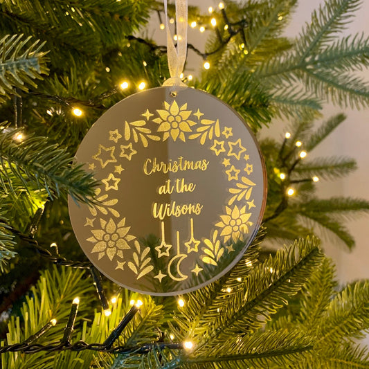Personalised Christmas at Wreath Bauble