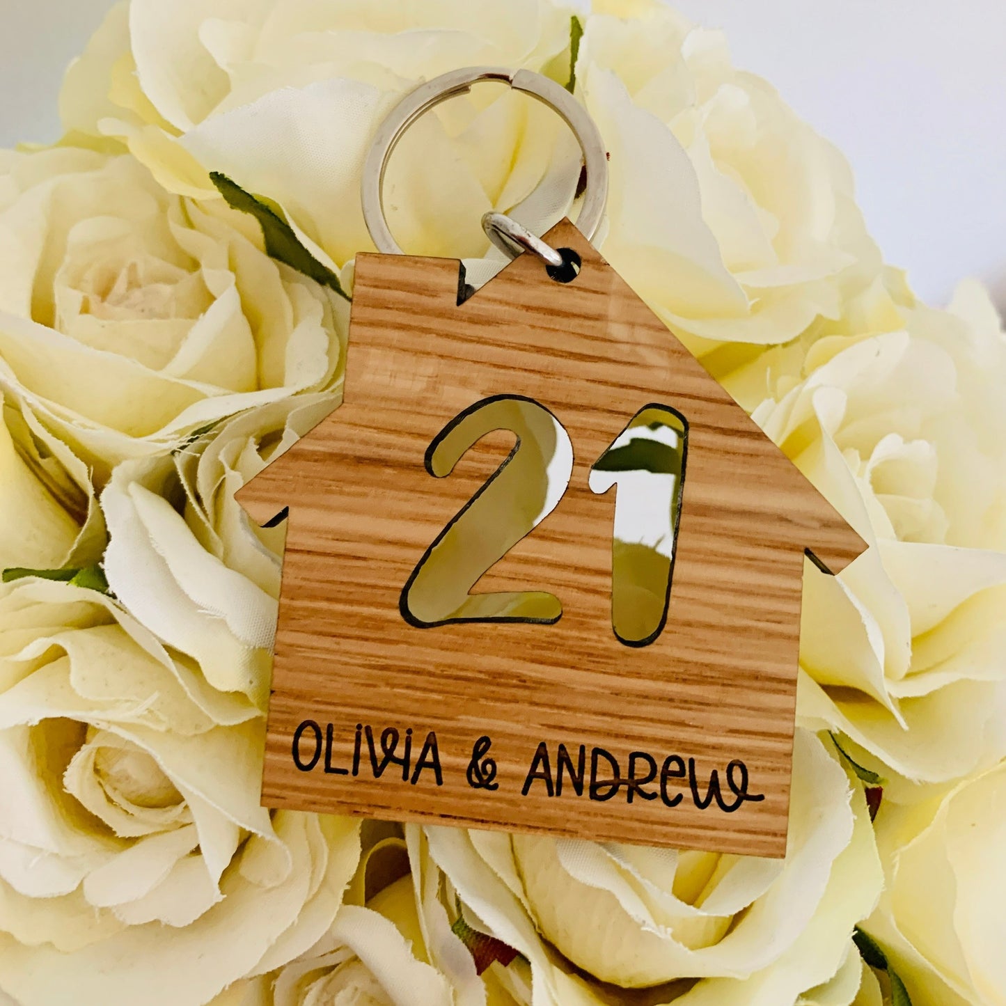Personalised House Number and Name Key Ring