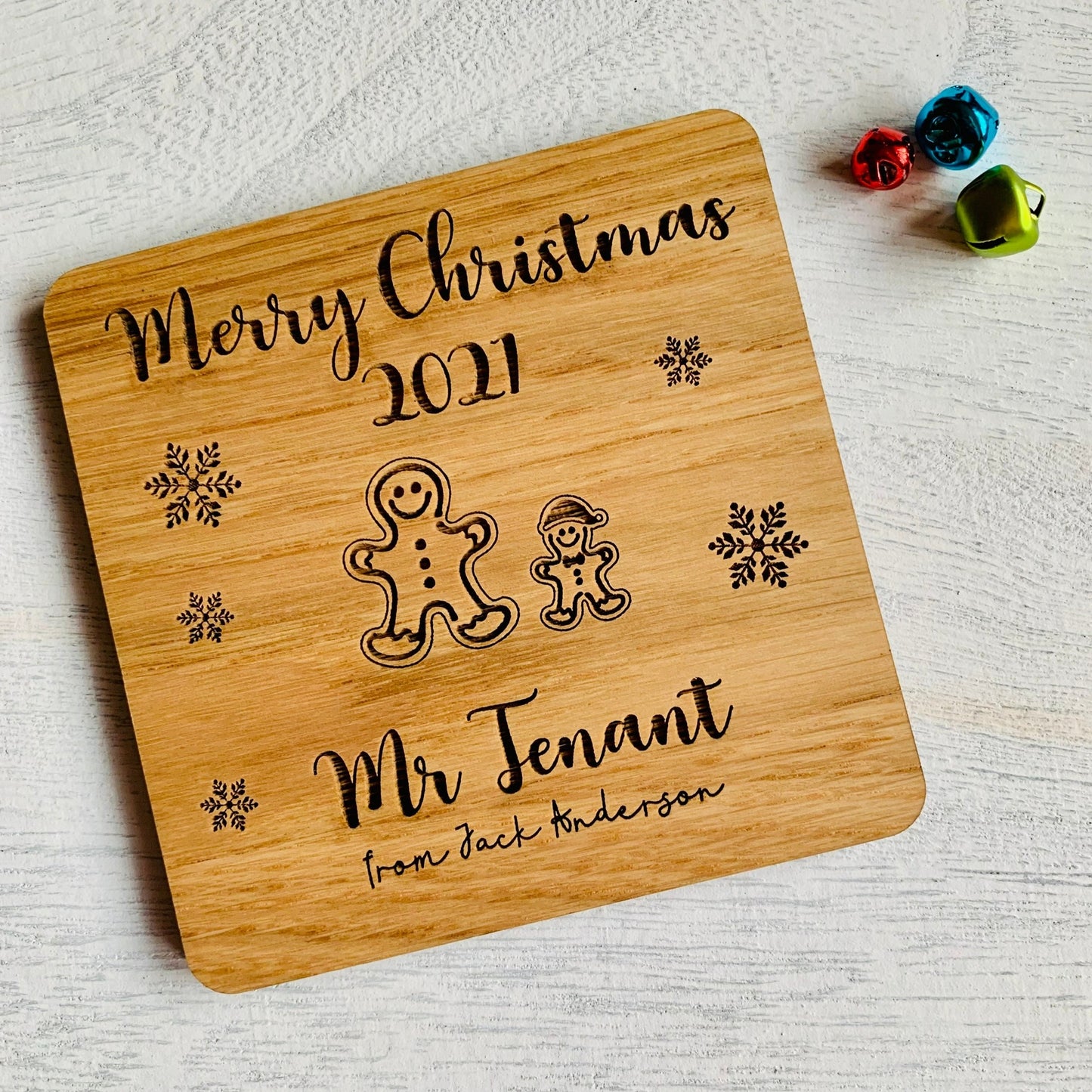Personalised Teacher Christmas Coaster