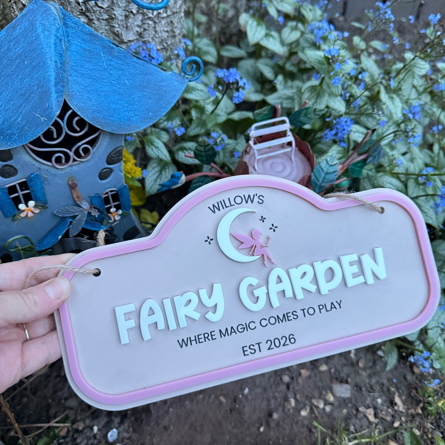 Personalised Children's Outdoor Fairy Garden Sign