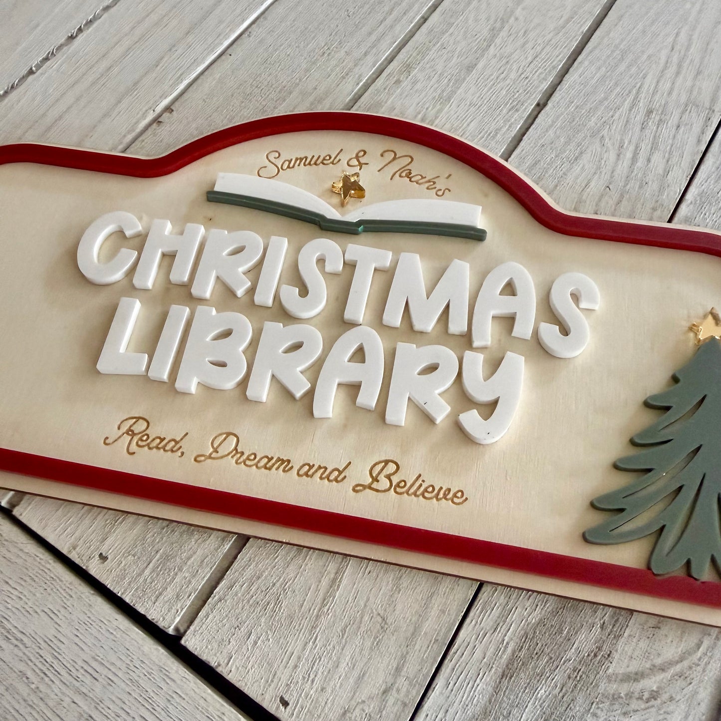 Personalised Children’s Play Room Christmas Library Sign