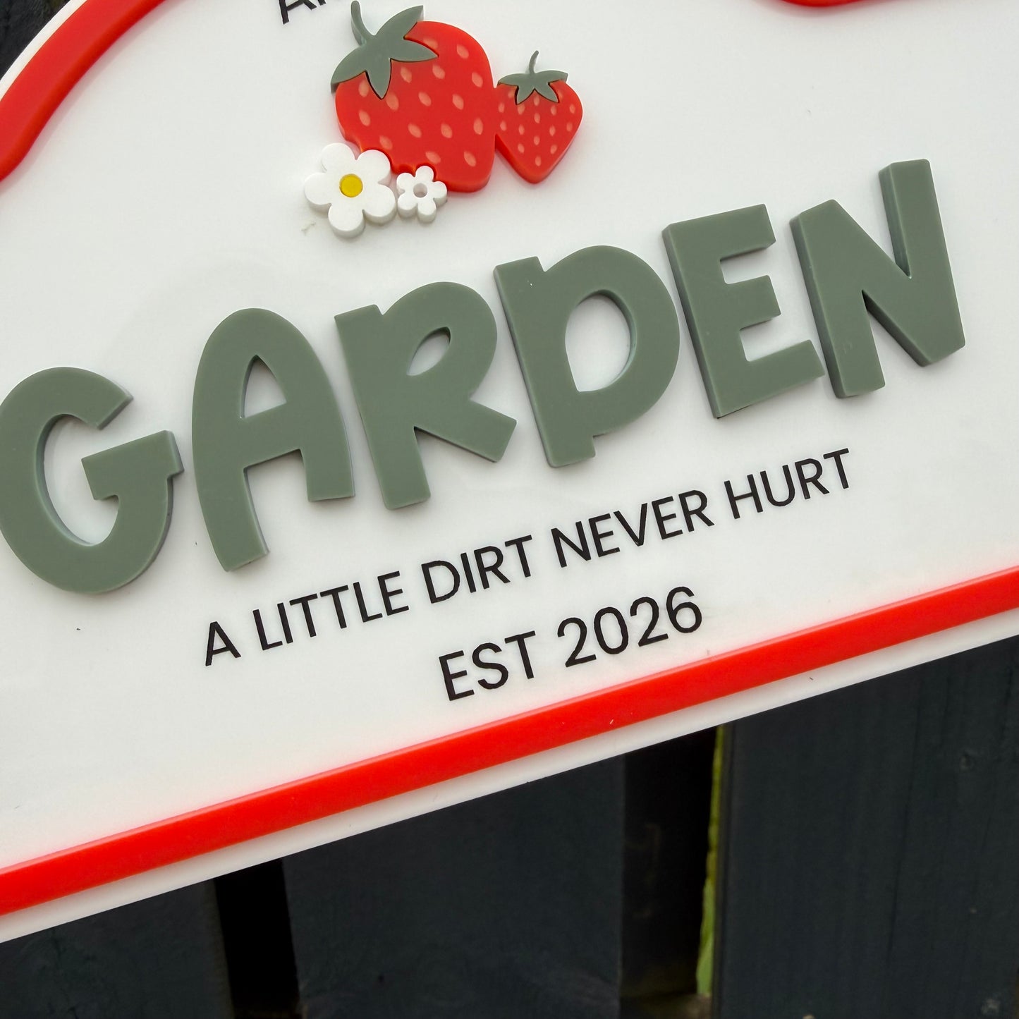 Custom Children's Garden Sign with Strawberry