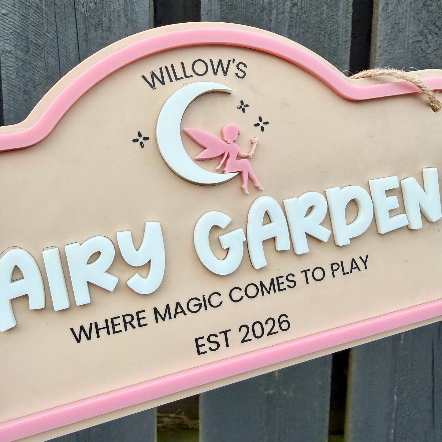 Personalised Children's Outdoor Fairy Garden Sign