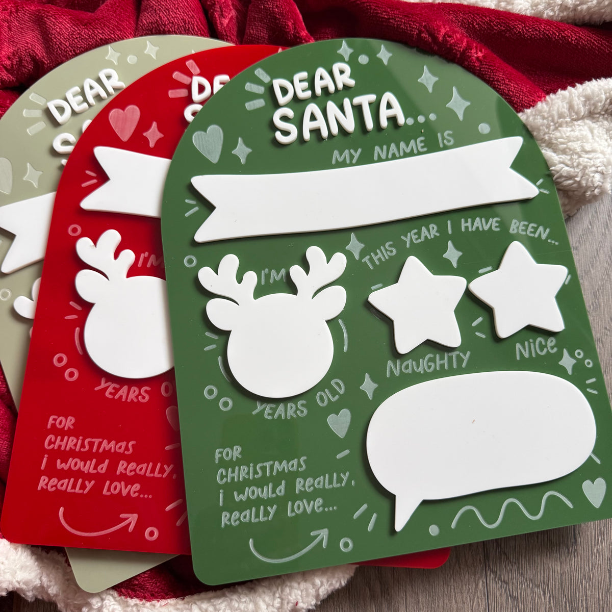 Personalised Dear Santa Board | Acrylic Board with Reuseable whiteboard