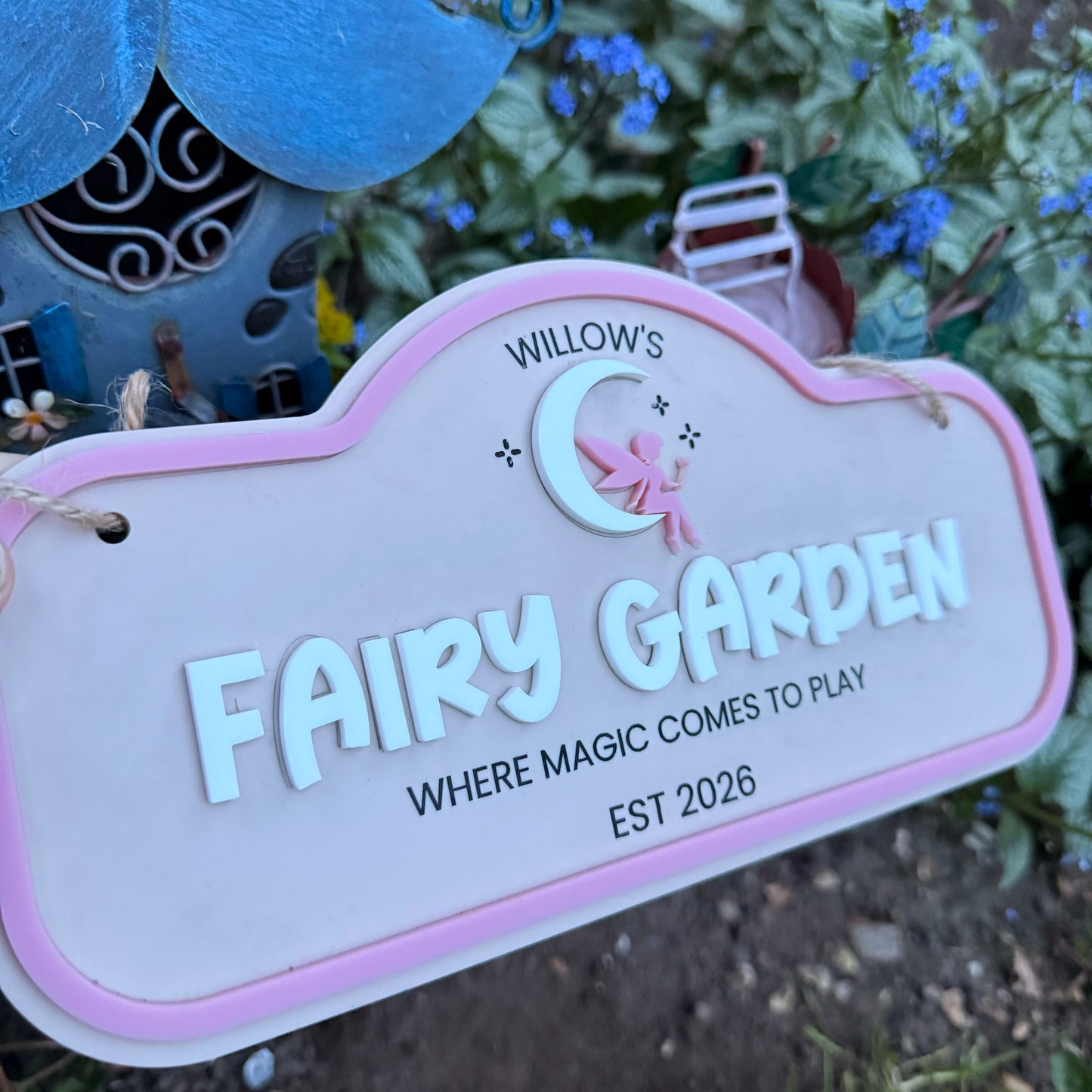 Personalised Children's Outdoor Fairy Garden Sign