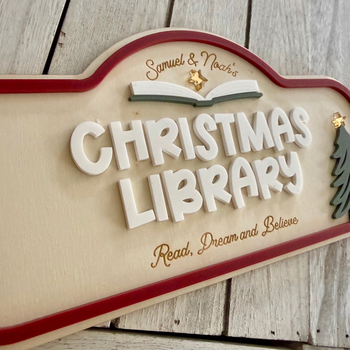 Personalised Children’s Play Room Christmas Library Sign