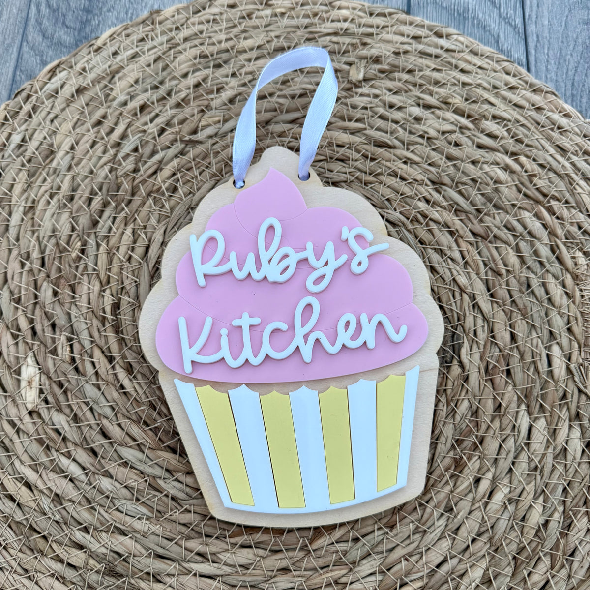 Personalised Cupcake Play Kitchen Sign | Bakery Playroom Sign