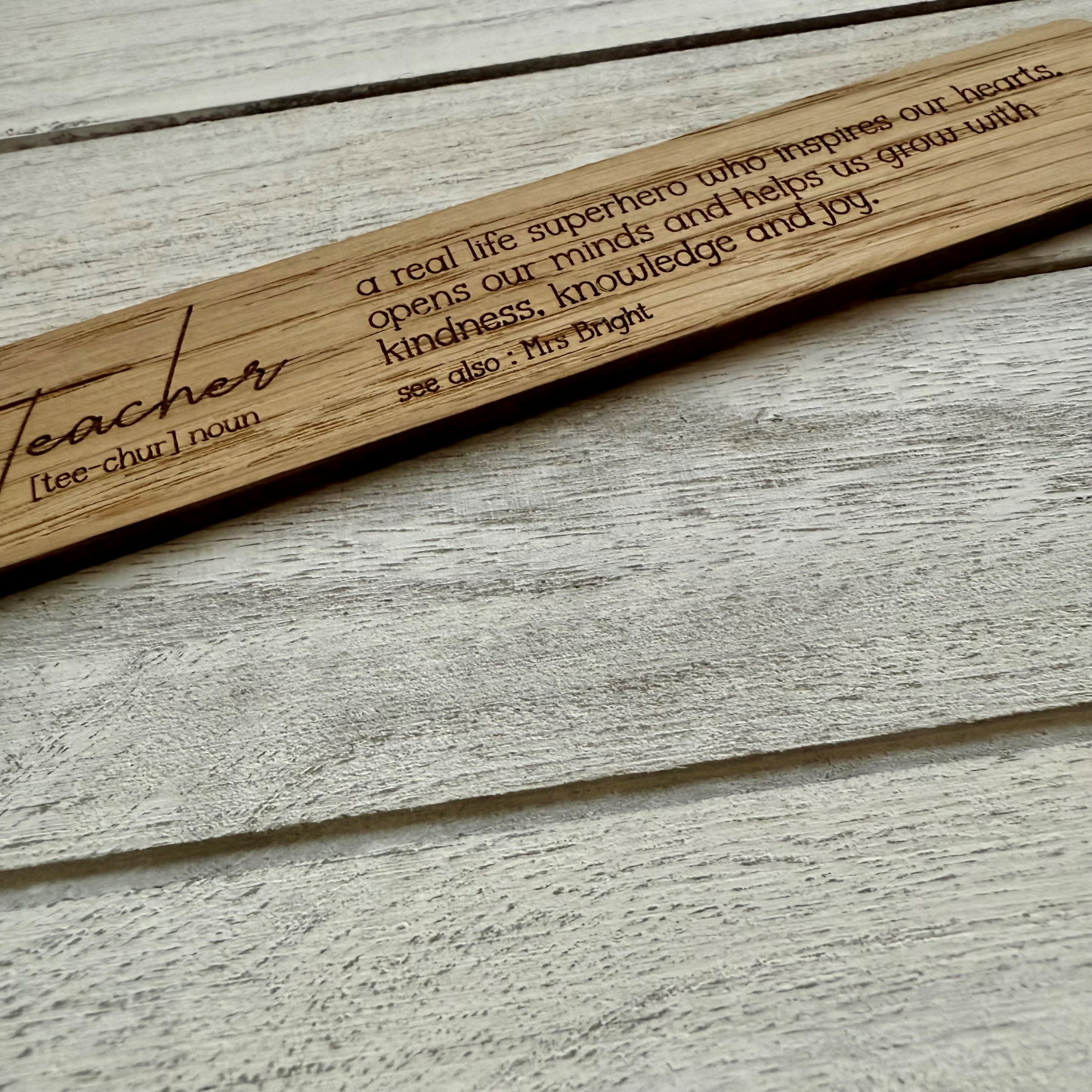 Personalised Teacher Definition Bookmark | Custom Teacher Gift | End of Term Gift | Thank You Teacher | Teacher Appreciation Keepsake