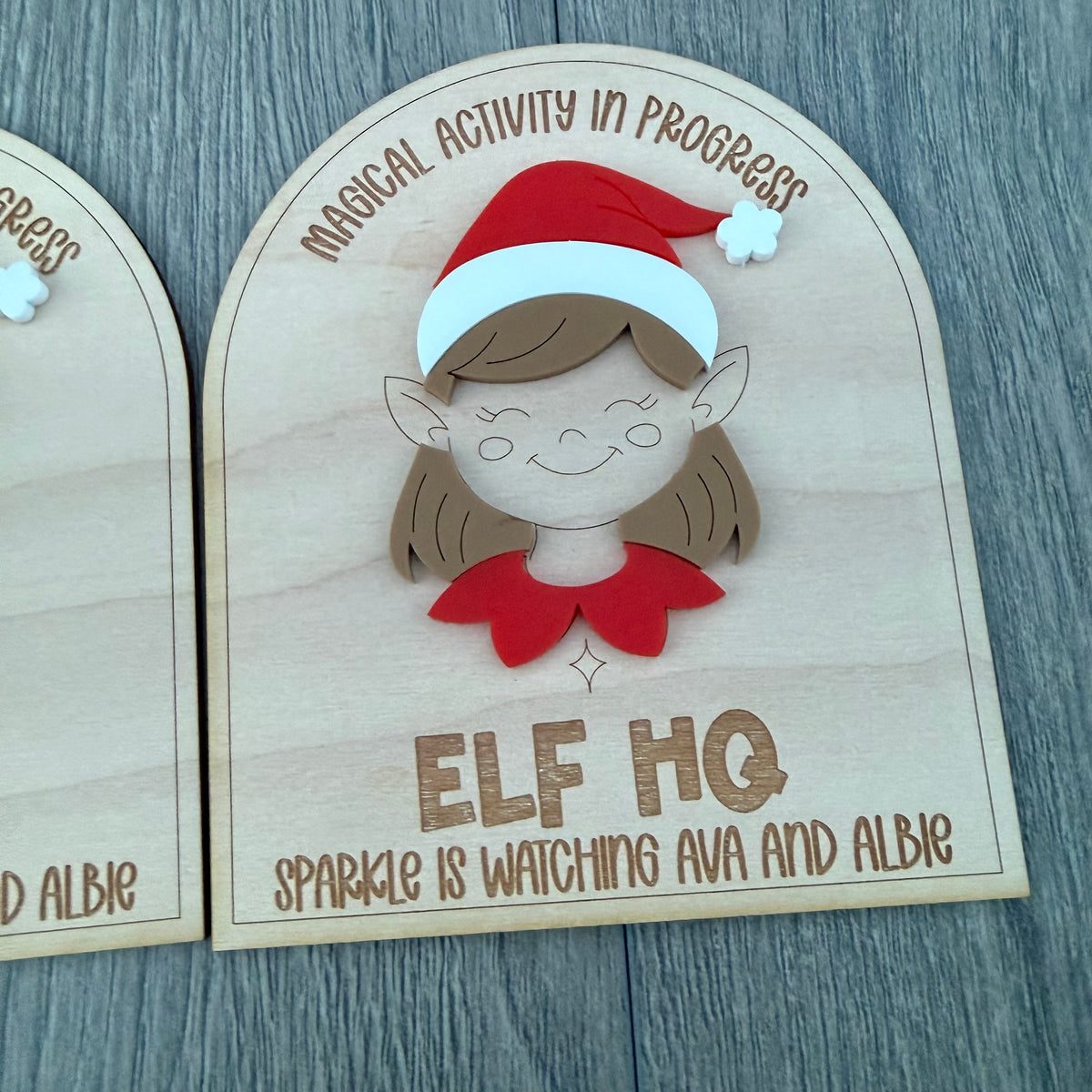 Personalised Elf HQ Arch Sign | Magical Activity In Progress Sign | Elf Arrival Christmas Sign | Elf on the Shelf Accessory
