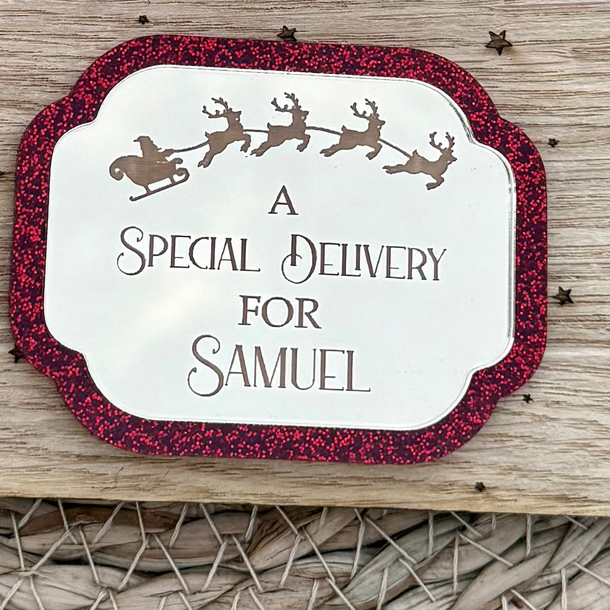 Personalised Special Delivery Christmas Eve Box Plaque