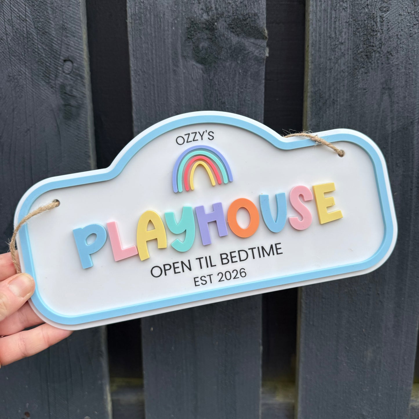 Personalised Children's Outdoor Playhouse Sign