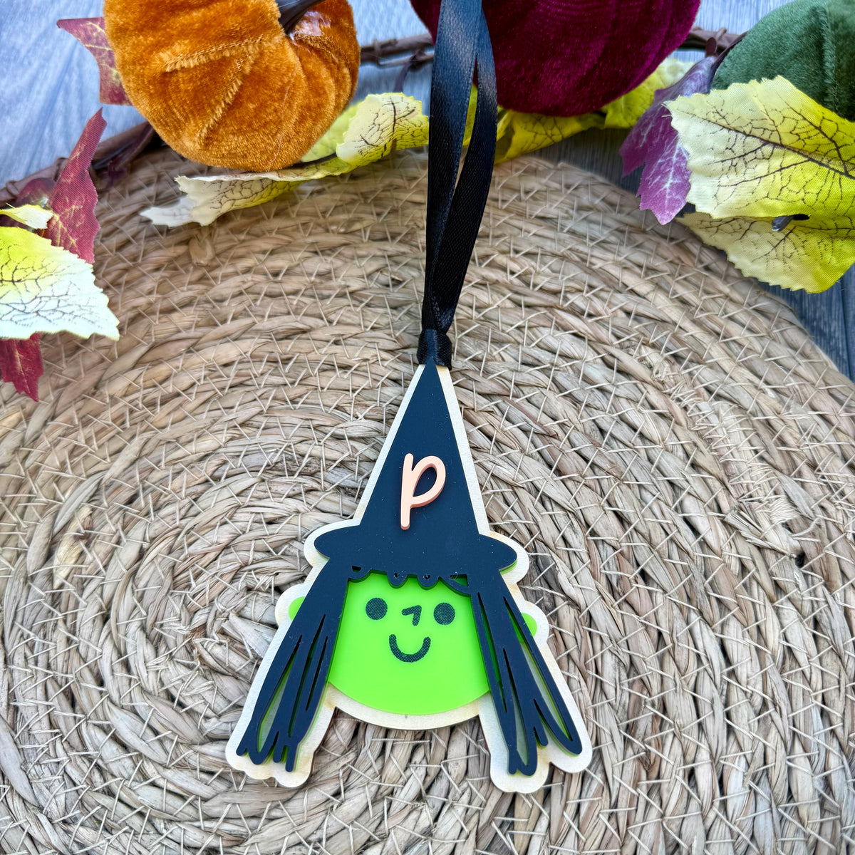 Personalised Witch Boo Basket Tag | Halloween Initial Name Tag