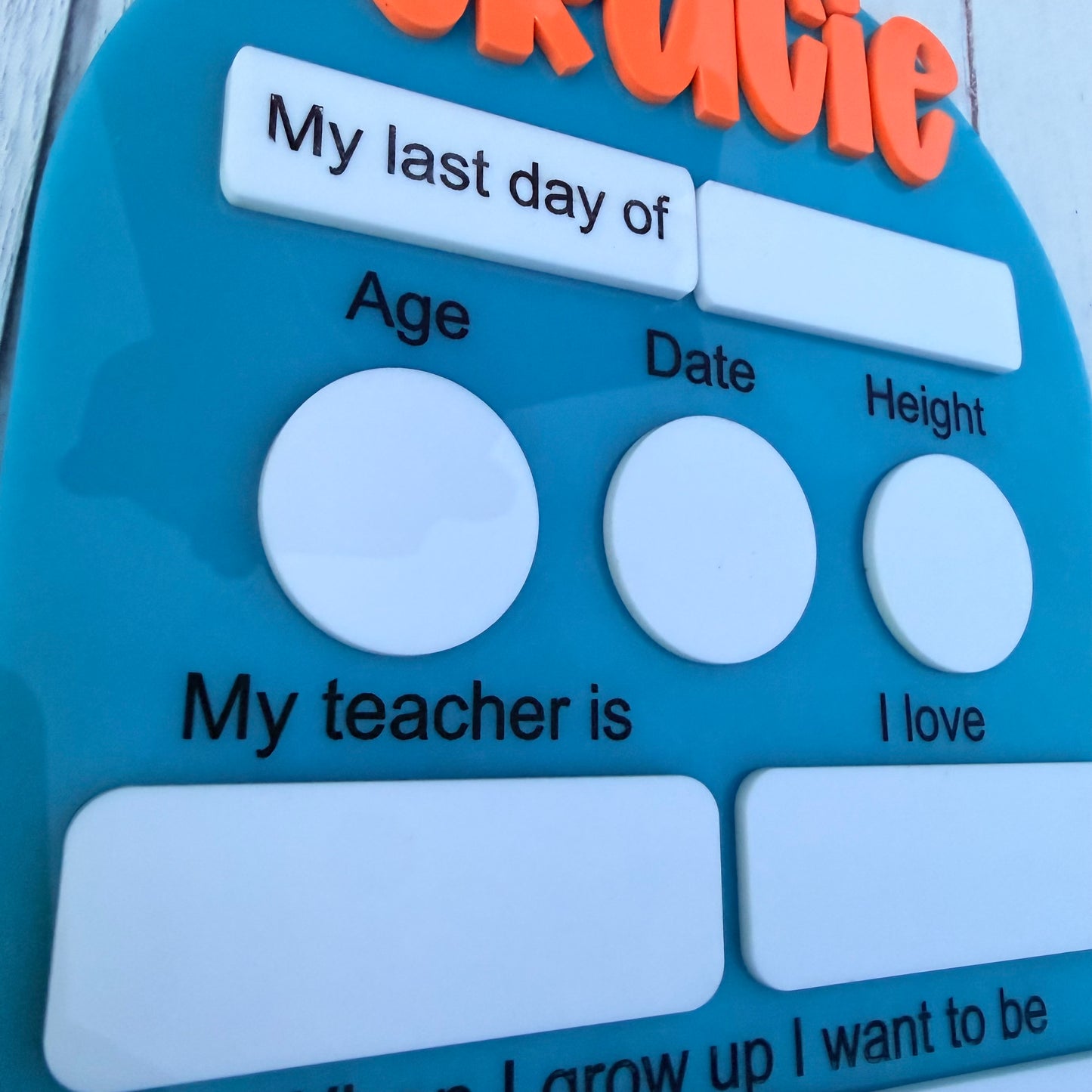 Personalised Acrylic First Day of School Board, Back to School Photo Prop, Reusable School Milestone Sign