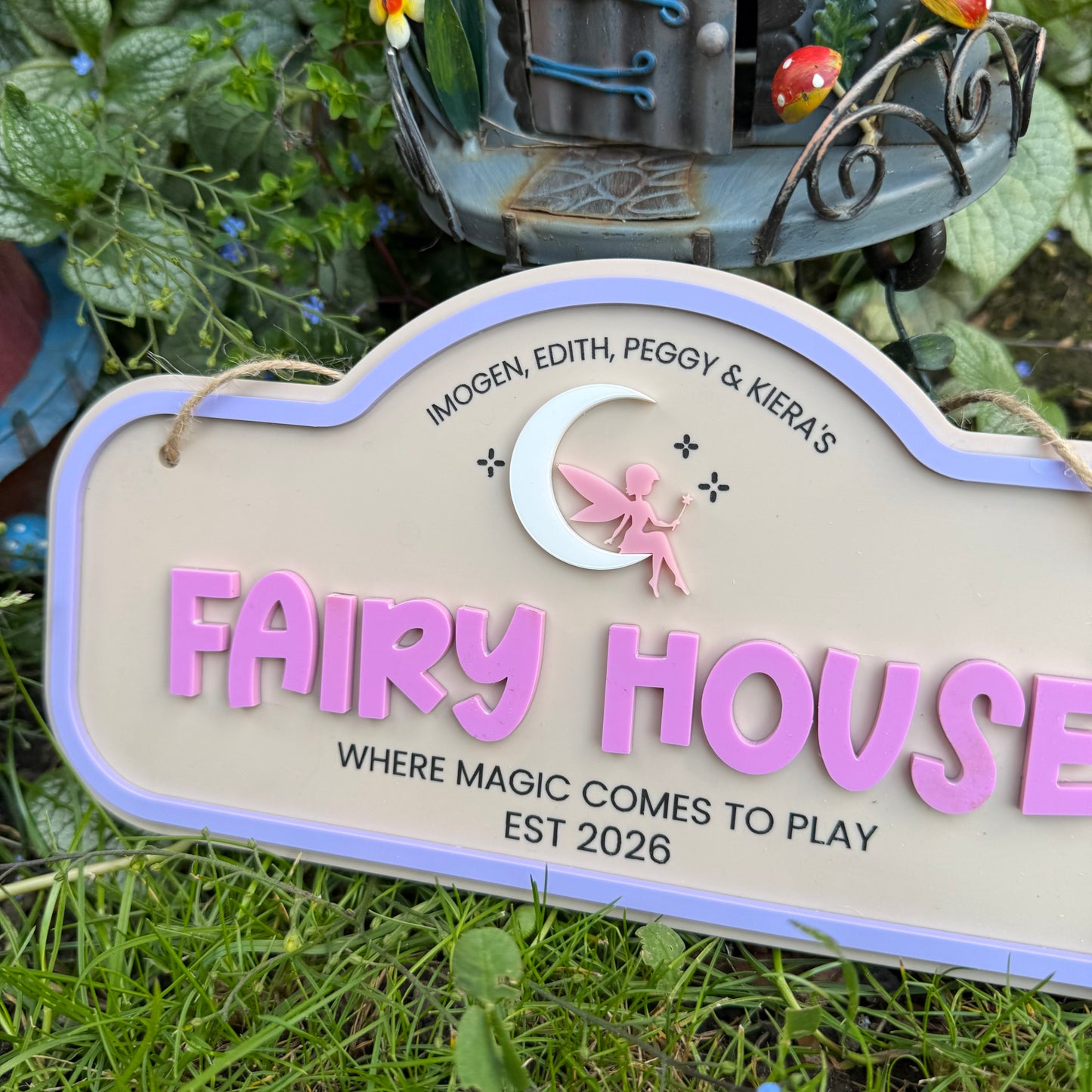 Personalised Children's Outdoor Fairy Garden Sign