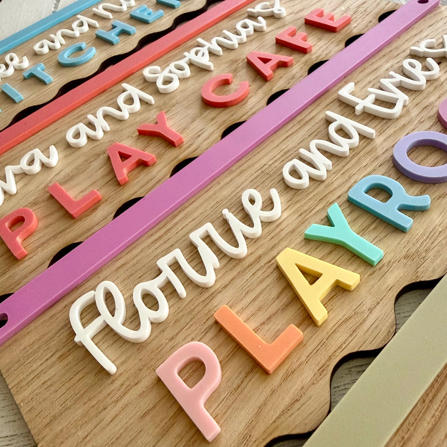 Personalised Playroom Sign | Kids Pretend Play Sign | Play Kitchen Sign | Custom Bakery Market Cafe Library Sign | Nursery Playroom Decor