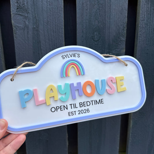 Personalised Children's Outdoor Playhouse Sign