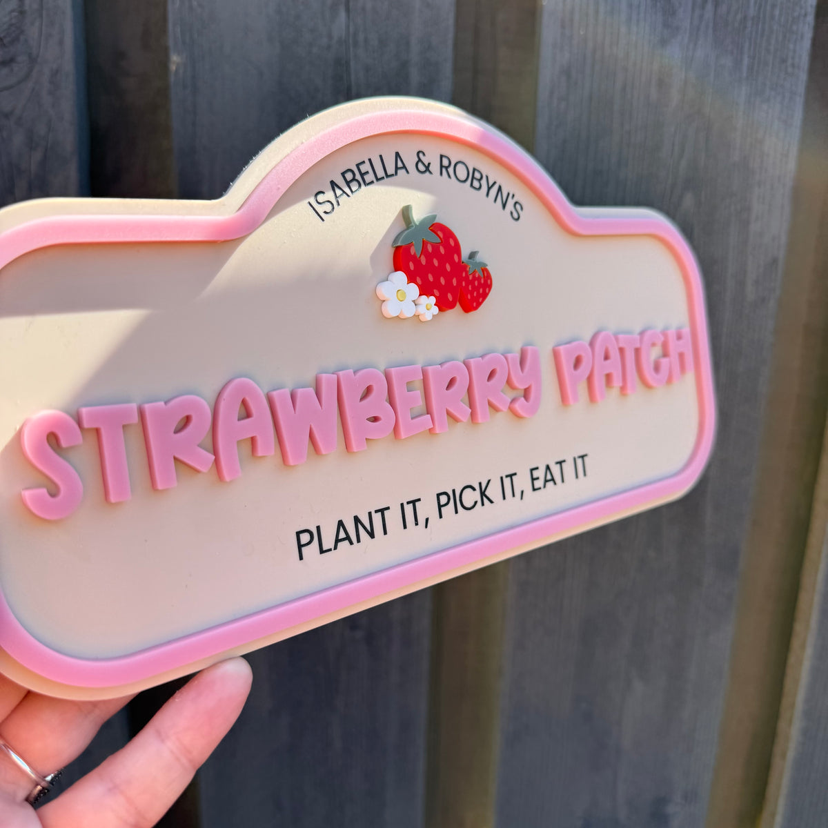 Custom Children's Strawberry Patch Sign