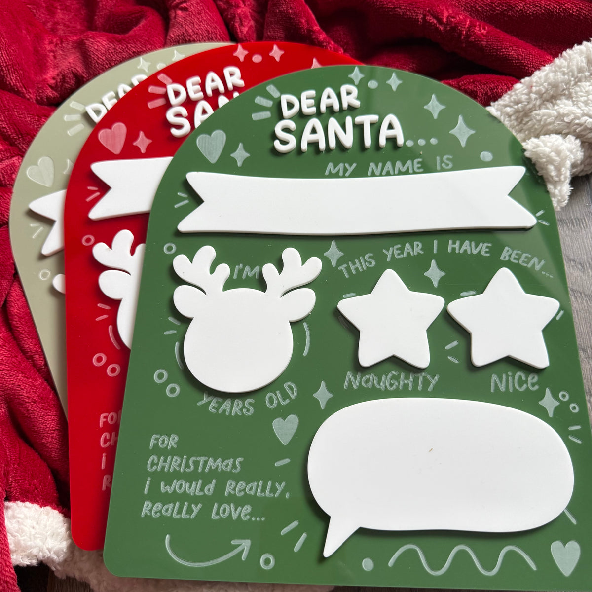 Personalised Dear Santa Board | Acrylic Board with Reuseable whiteboard