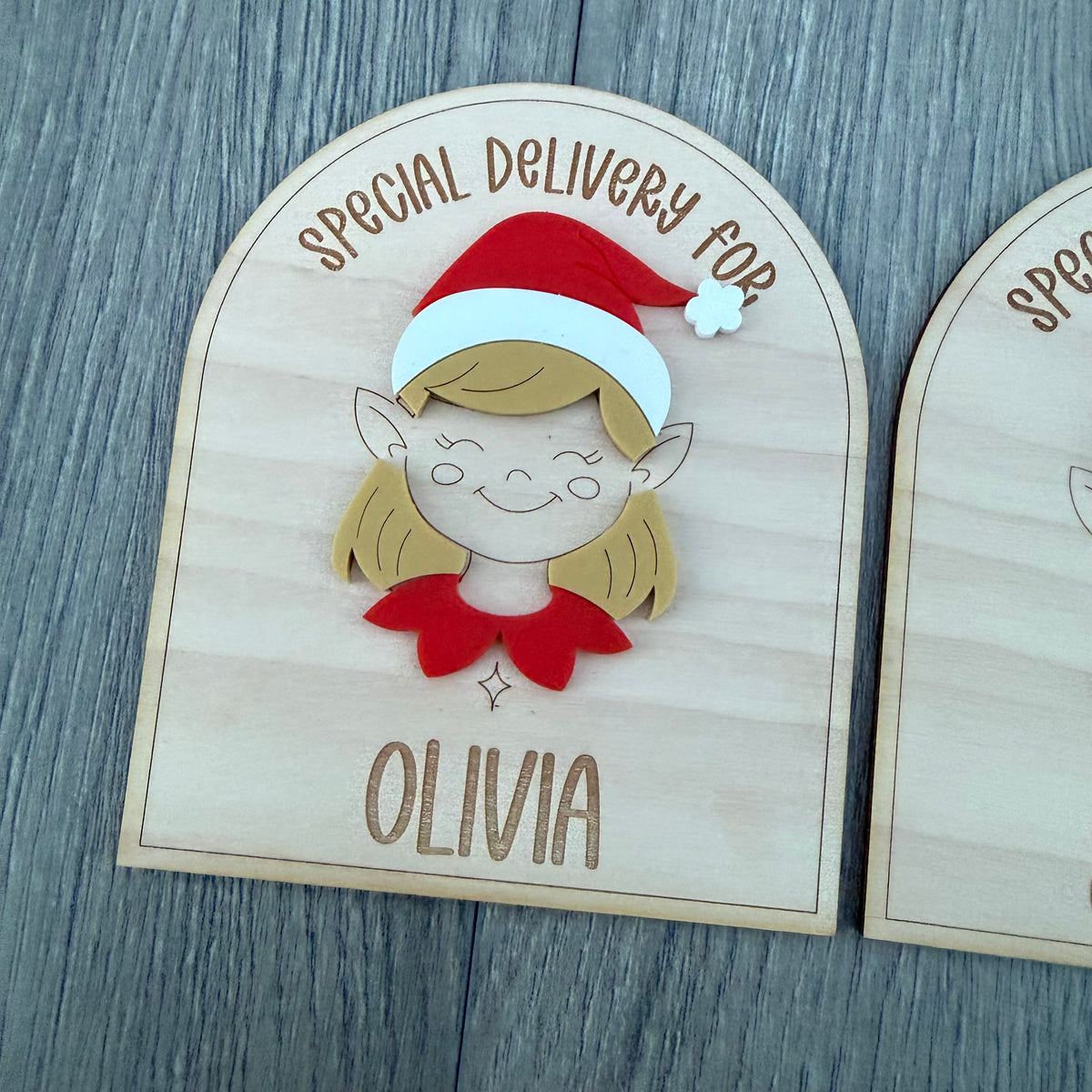 Personalised Special Delivery Elf Arch | Elf Arrival Sign | Christmas Eve Box Plaque