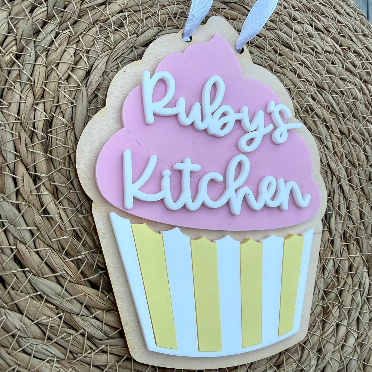 Personalised Cupcake Play Kitchen Sign | Bakery Playroom Sign