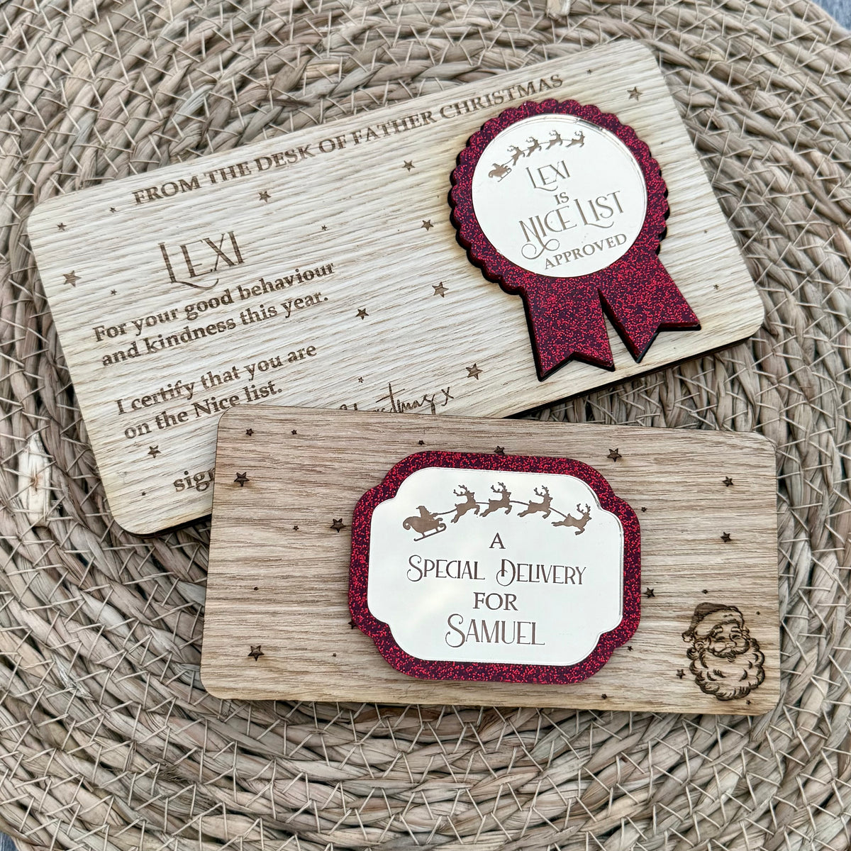 Personalised Special Delivery Christmas Eve Box Plaque