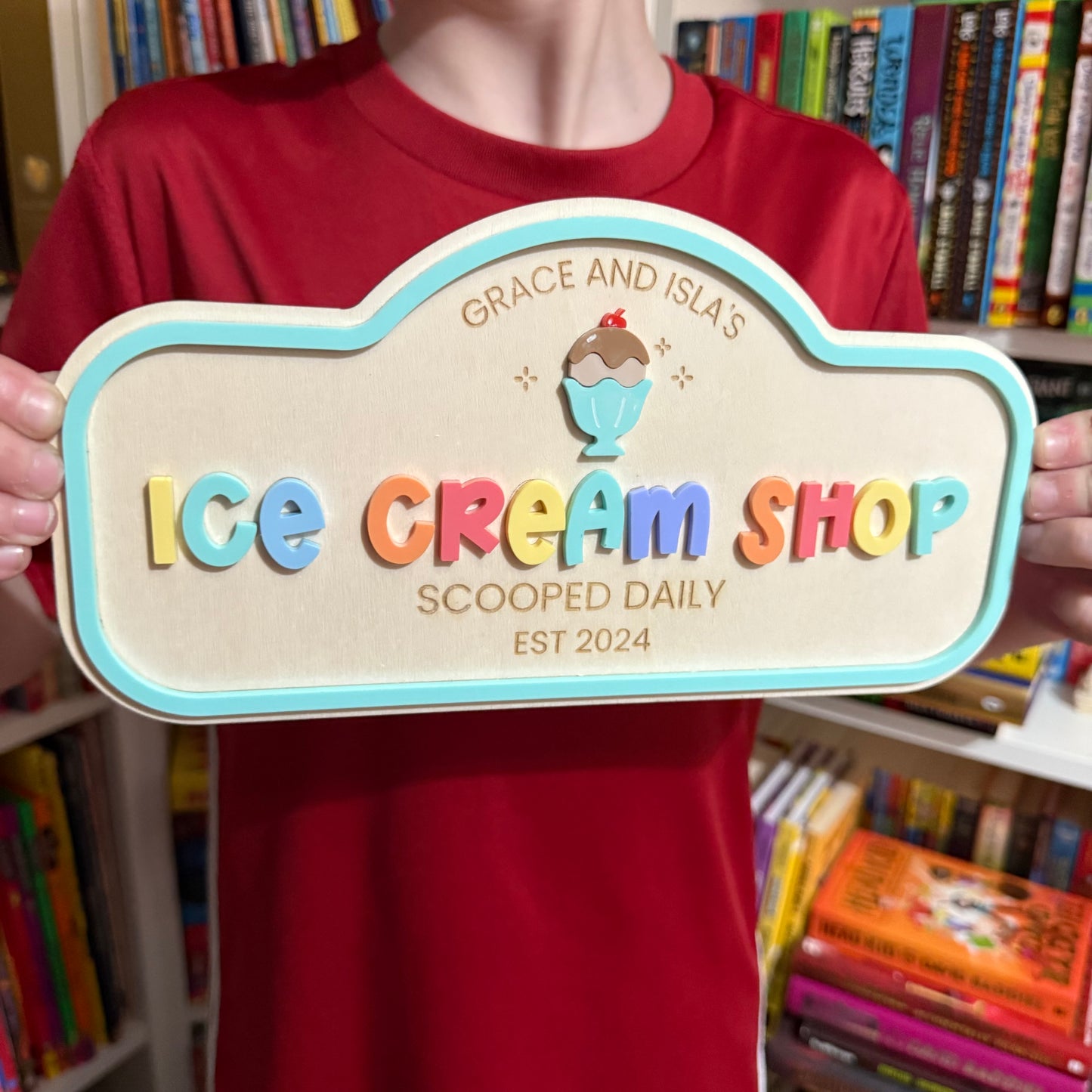 Custom Children's Play Ice Cream Shop Sign | Personalised Playroom Decor