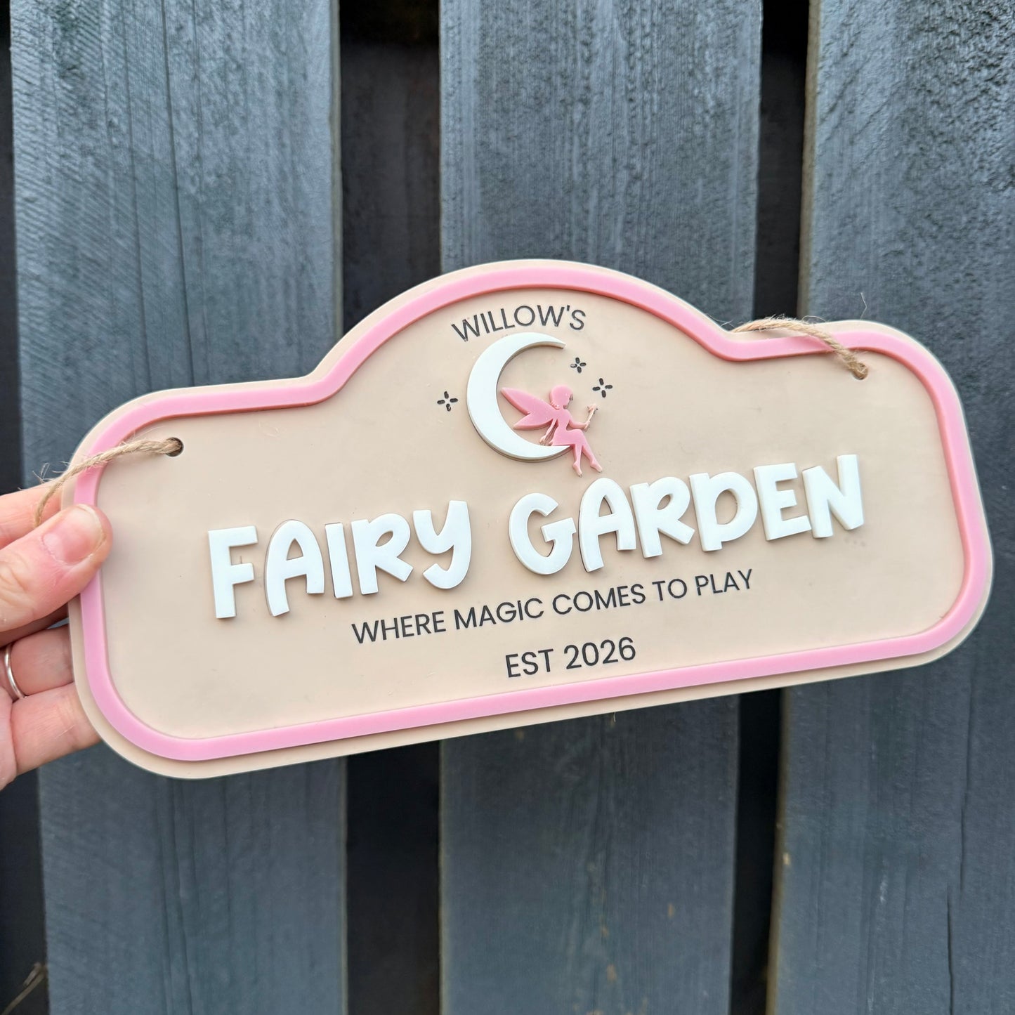 Personalised Children's Outdoor Fairy Garden Sign