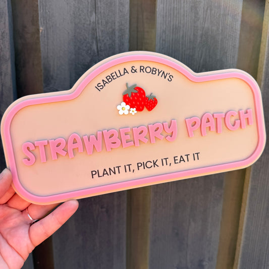 Custom Children's Strawberry Patch Sign