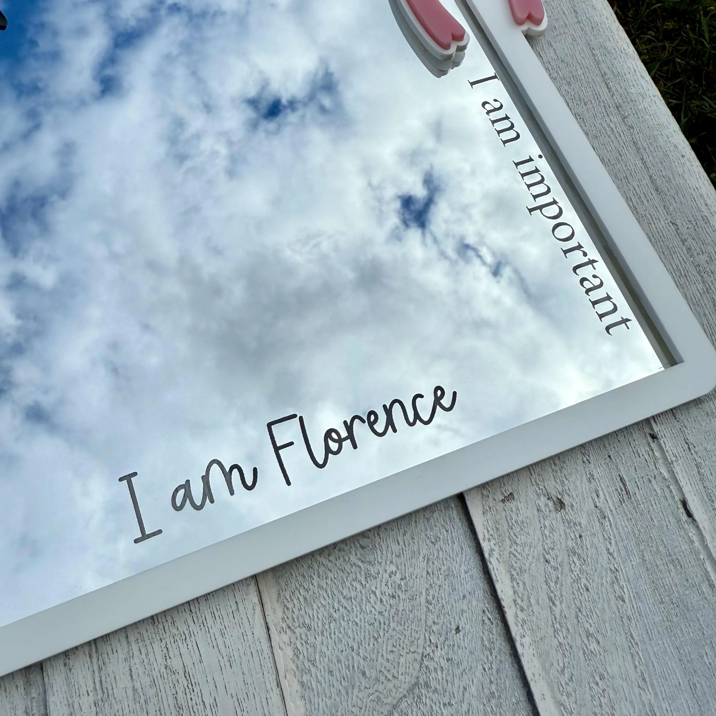 Personalised Affirmation Arched Mirror with Bow Design for Child’s Bedroom