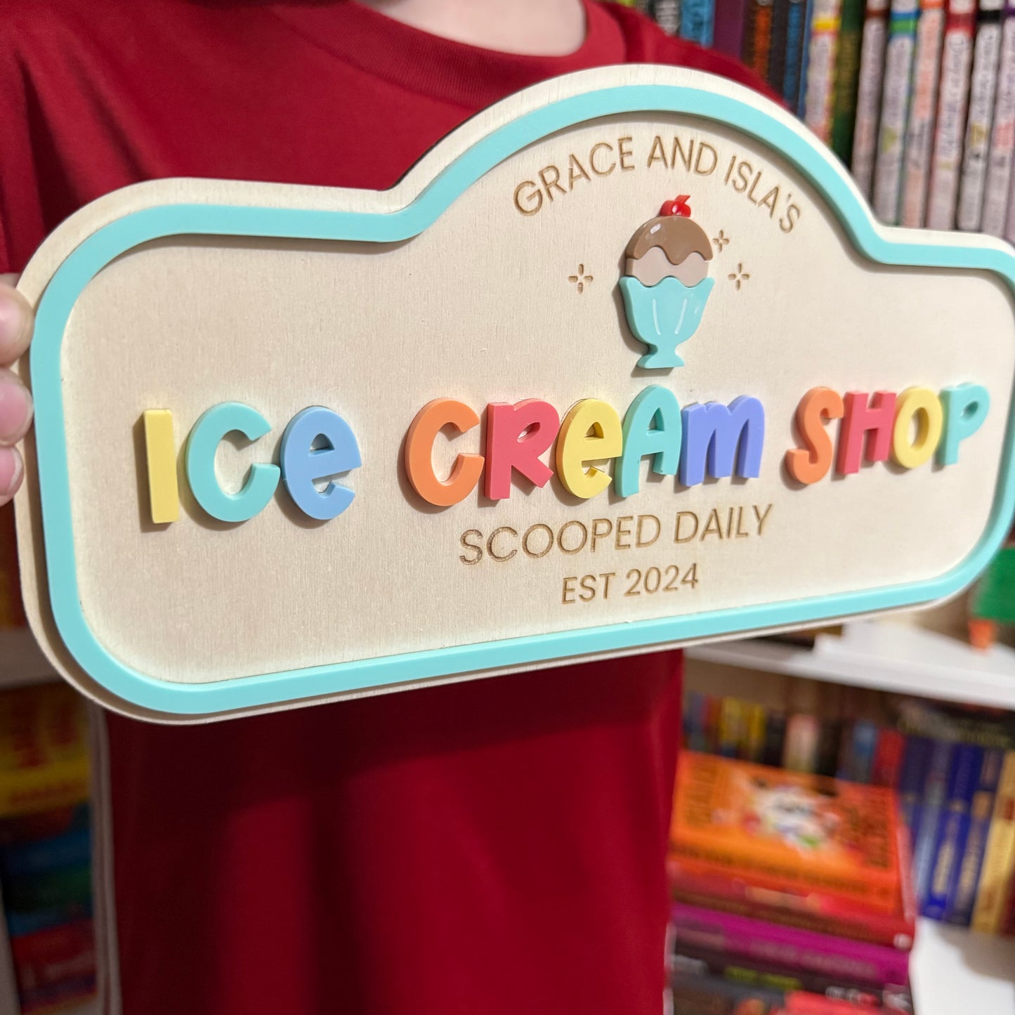 Custom Children's Play Ice Cream Shop Sign | Personalised Playroom Decor