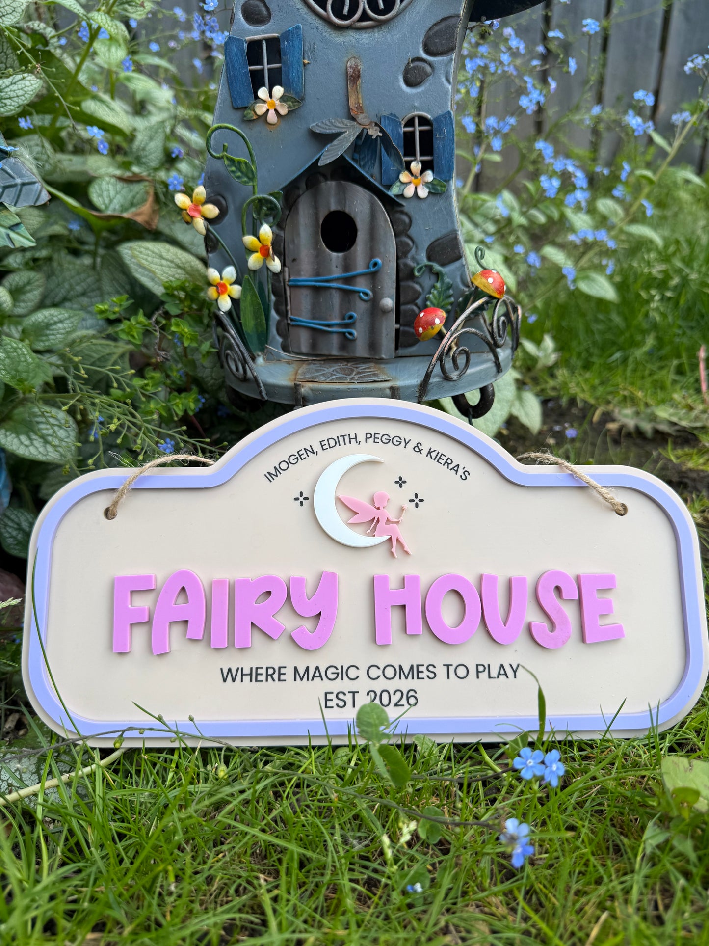 Personalised Children's Outdoor Fairy Garden Sign