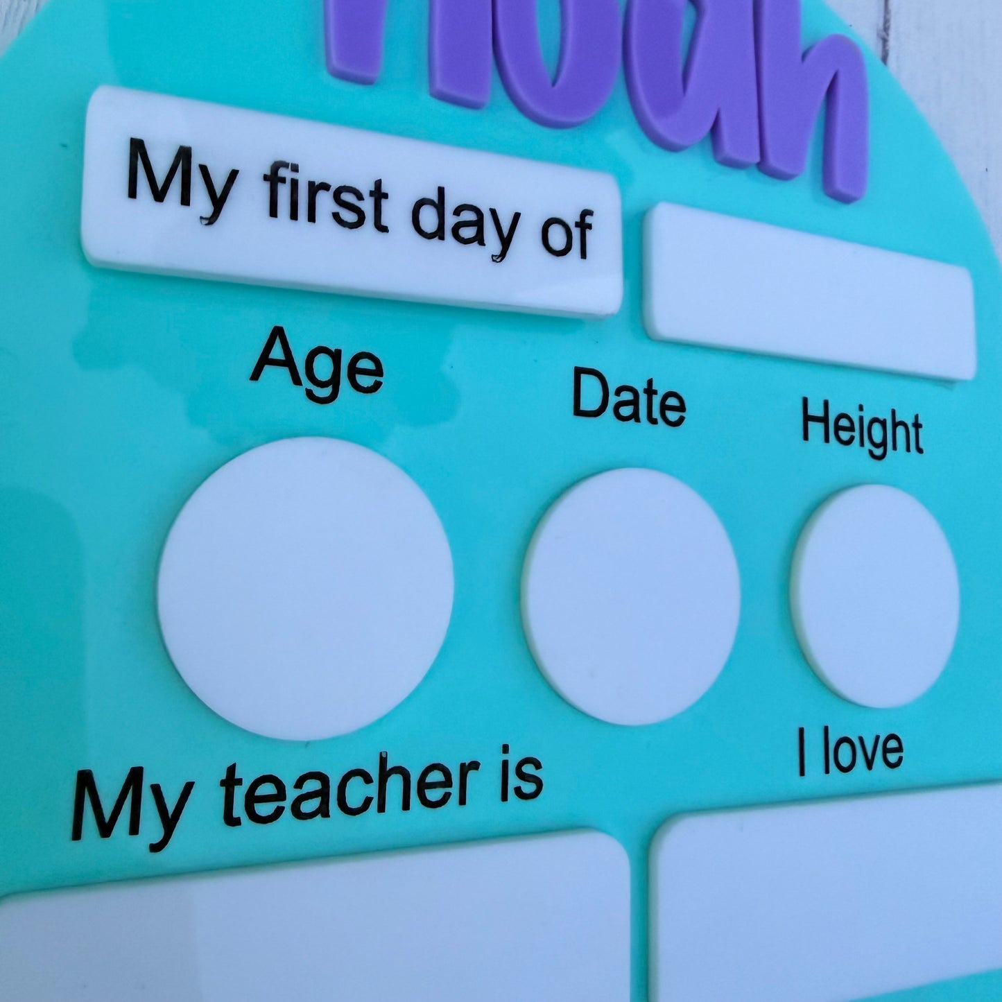 Personalised Acrylic First Day of School Board, Back to School Photo Prop, Reusable School Milestone Sign