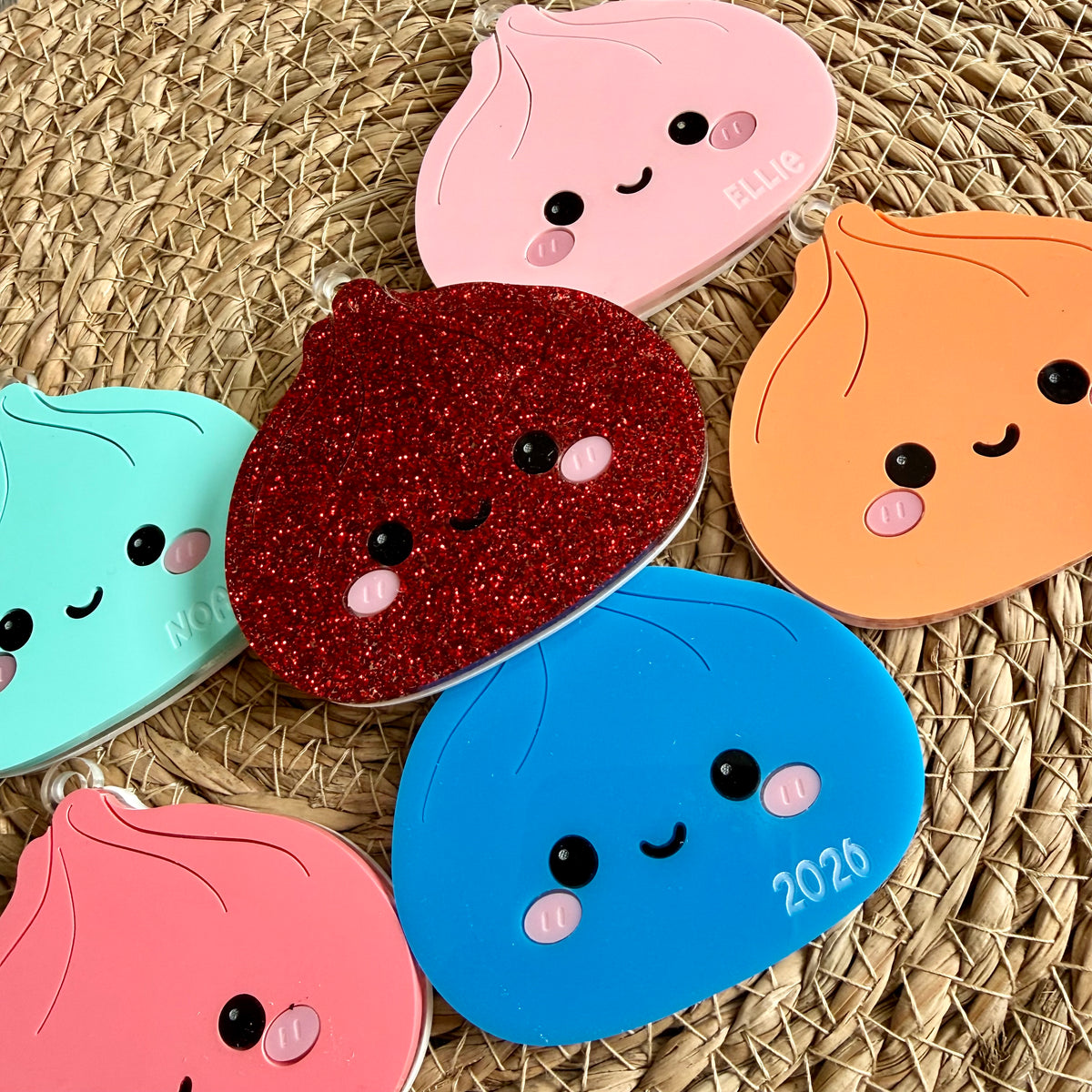 Personalised Squishy Acrylic Tree Ornament | Custom Name Christmas Decoration | Glitter Squishy