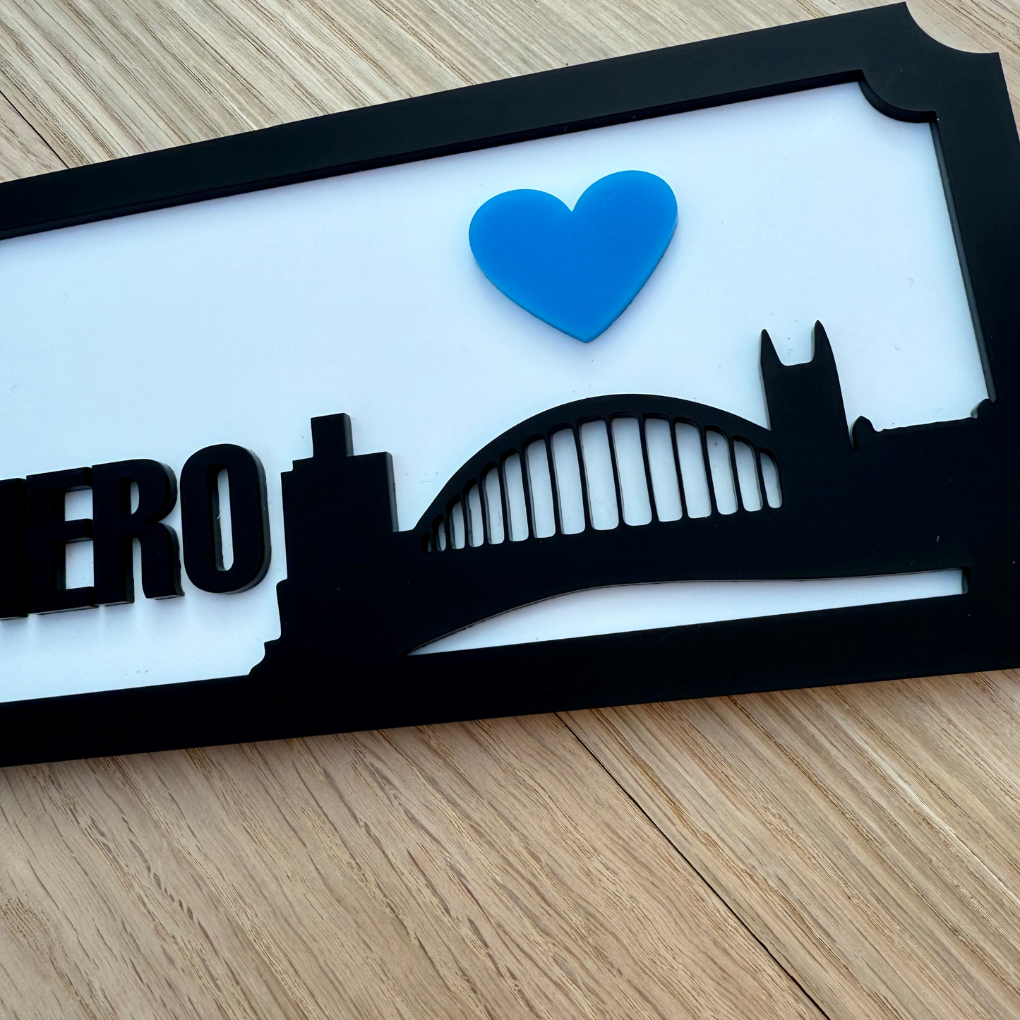 Dad My Local Hero Acrylic Sign | Tyne Bridge Newcastle Gift | Father’s Day Geordie Plaque | Handmade North East Dad Sign | UK Home Decor
