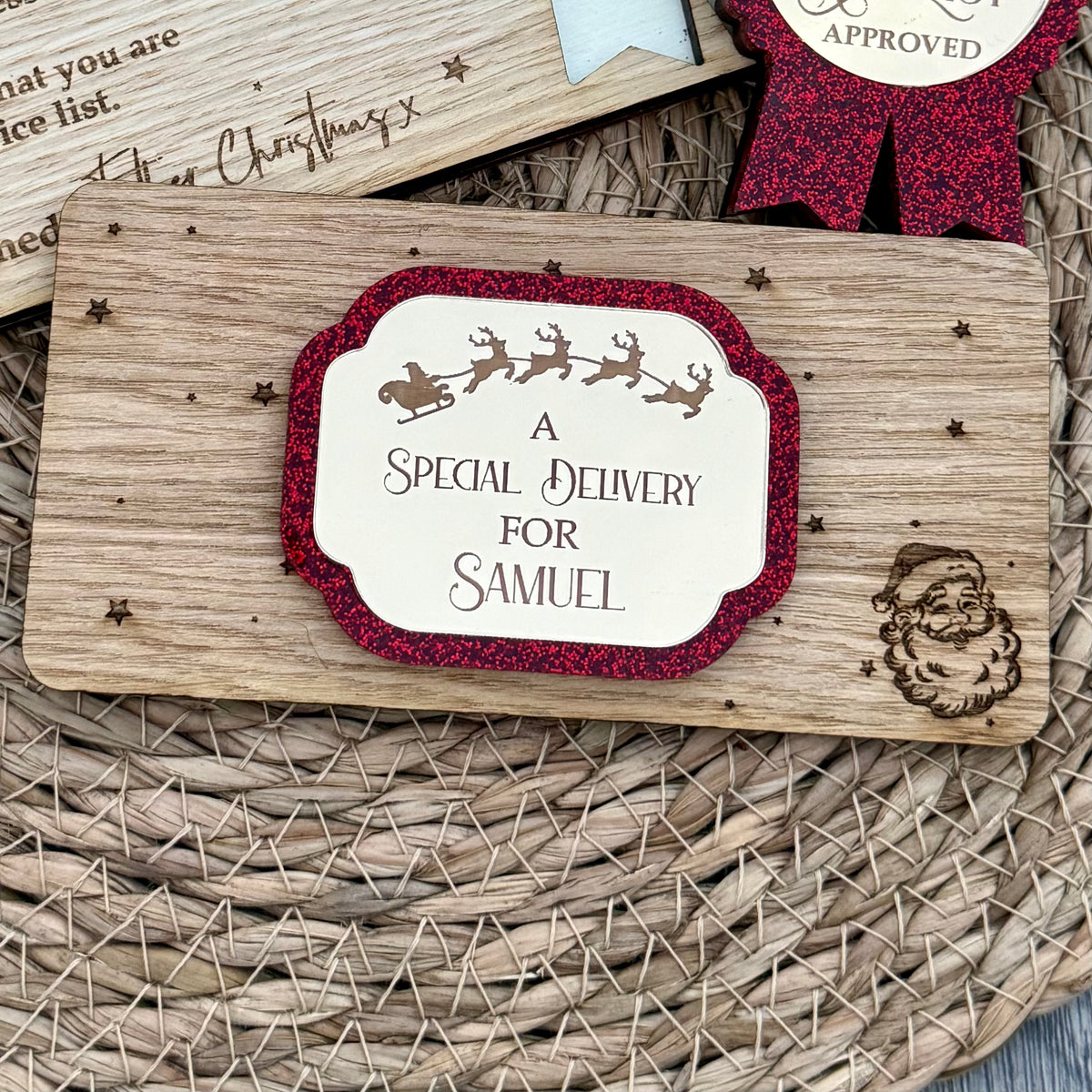Personalised Special Delivery Christmas Eve Box Plaque