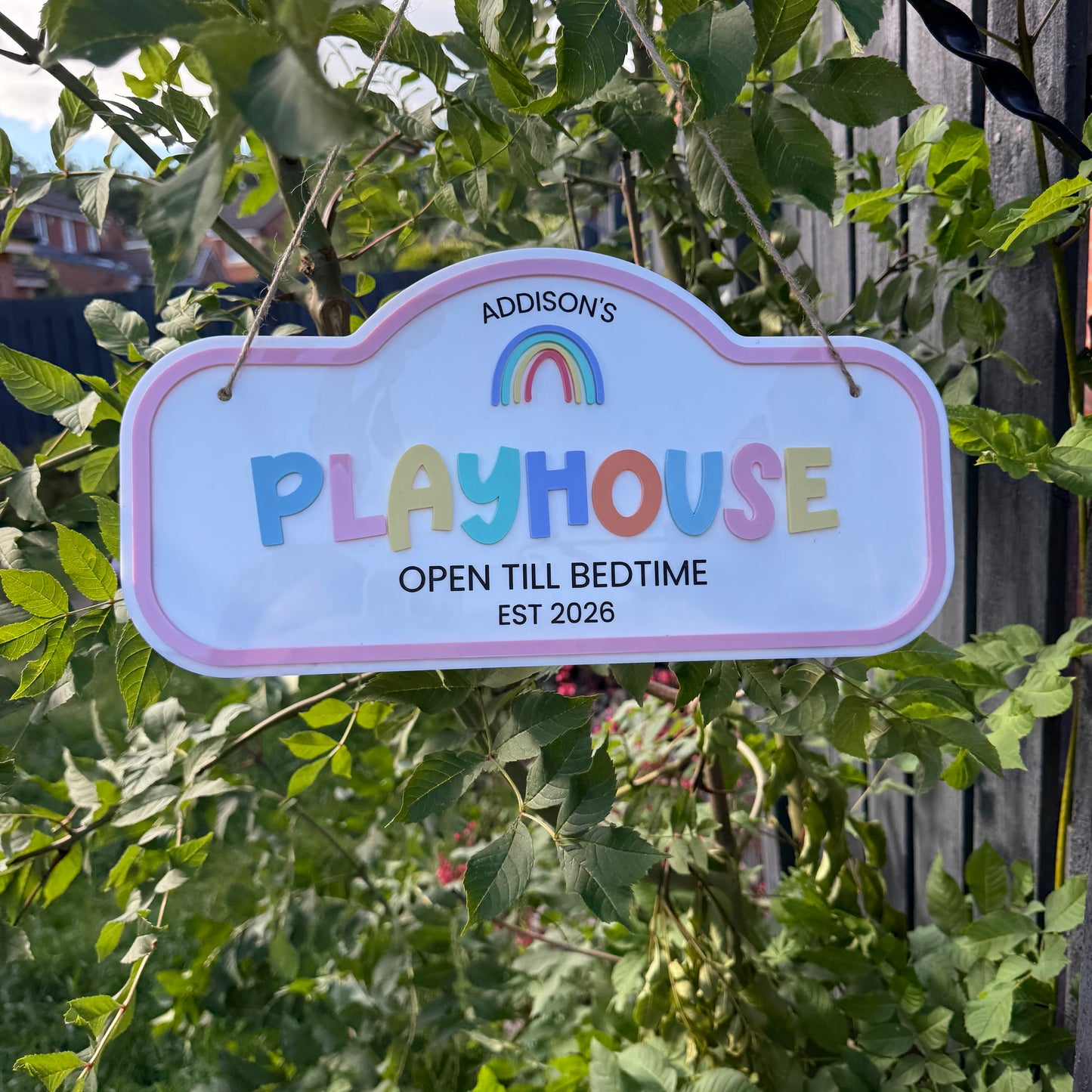 Personalised Children's Outdoor Playhouse Sign