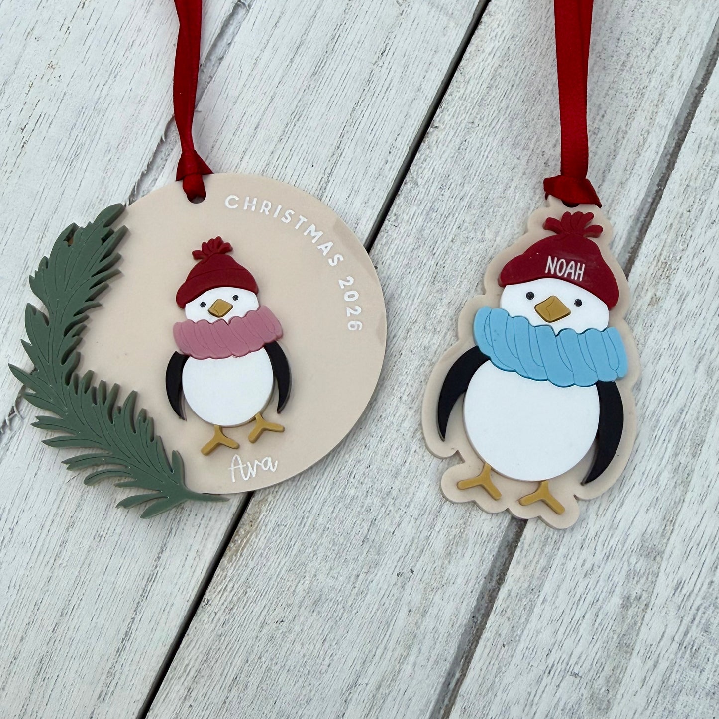 Personalised Penguin Christmas Decoration